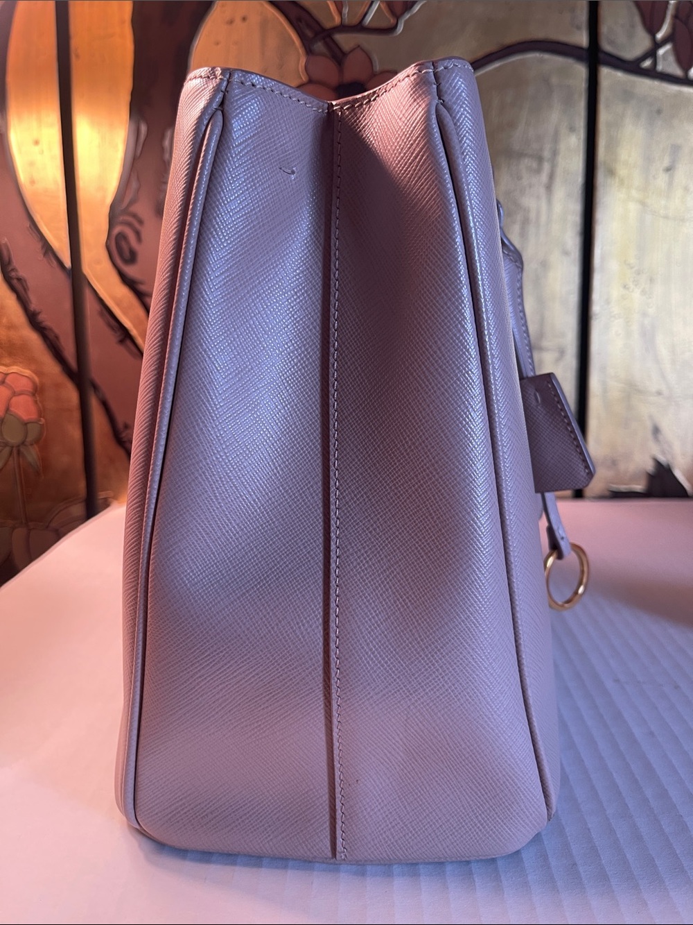 Prada Galleria Nude Saffiano Leather Double-Handle Satchel with Strap - Picture 10 of 15